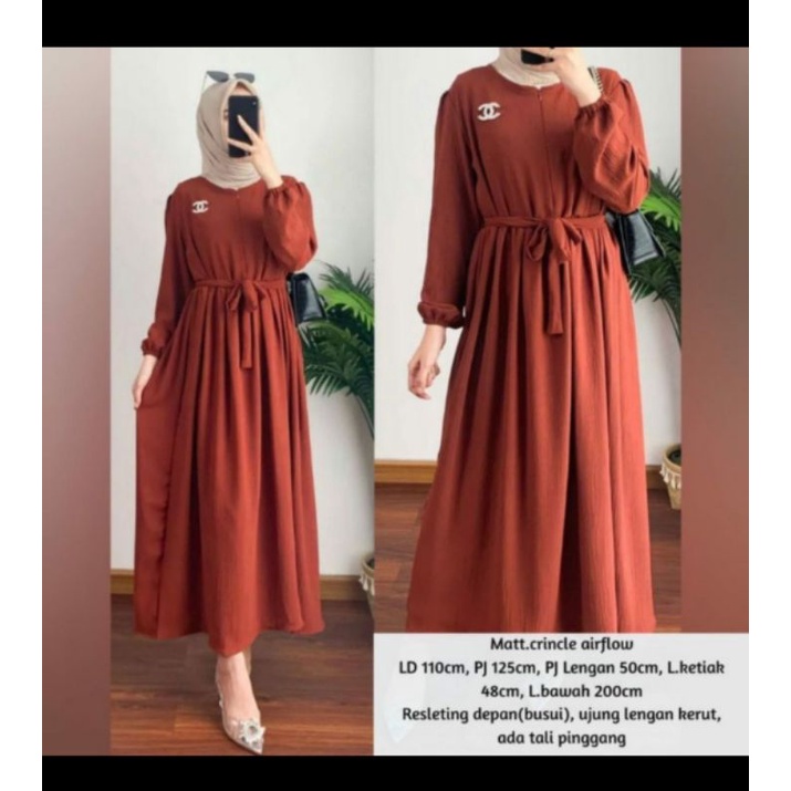 MIDI DRESS RAYON CRINGKLE AIRFLOW KEKINIAN BUSUI