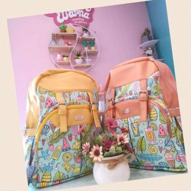tas ransel         TAS RANSEL RUMAH WARNA MALVA HOLIDAY