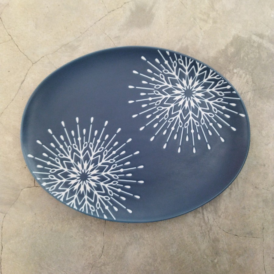 Jual Piring Saji Keramik Oval Plate Piring Saji Besar Oval Firework