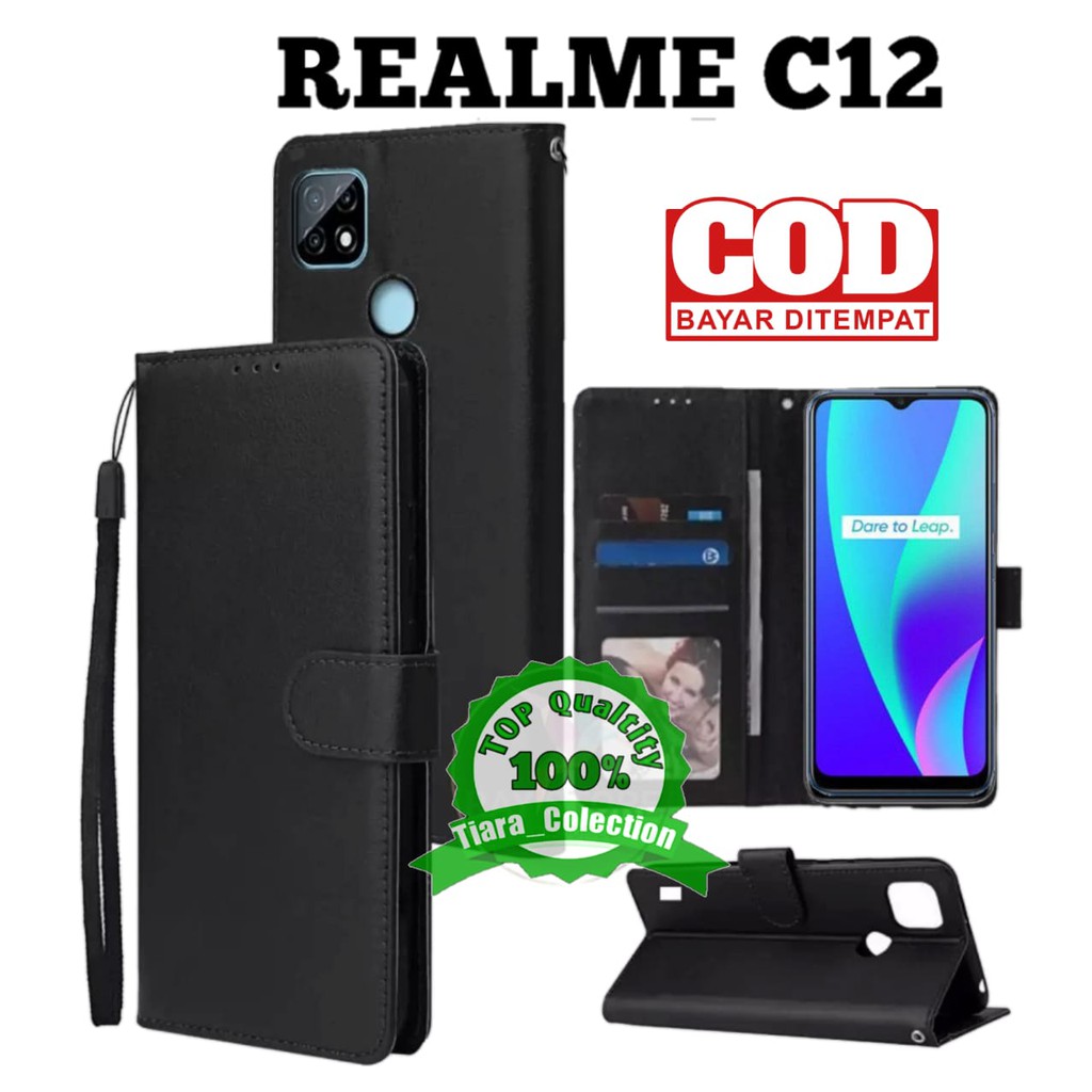 Realme C12 CASING DOMPET HP COVER HP LEATHER FLIP CASE PREMIUM