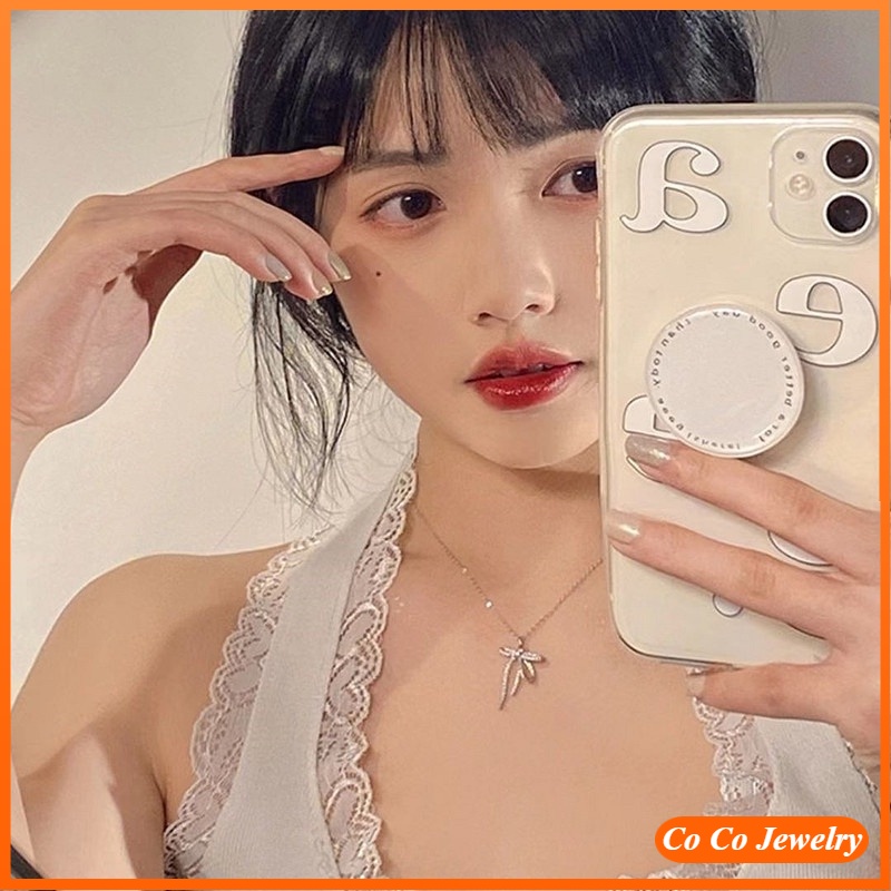 Kalung Rantai Klavikula Hias Liontin Pita Untuk Wanita