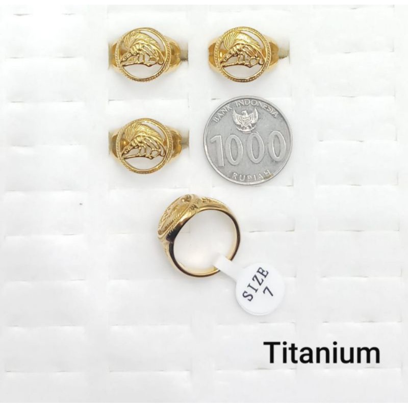 CINCIN TITANIUM COWOK KEREN MOTIF BURUNG CENDRAWASI