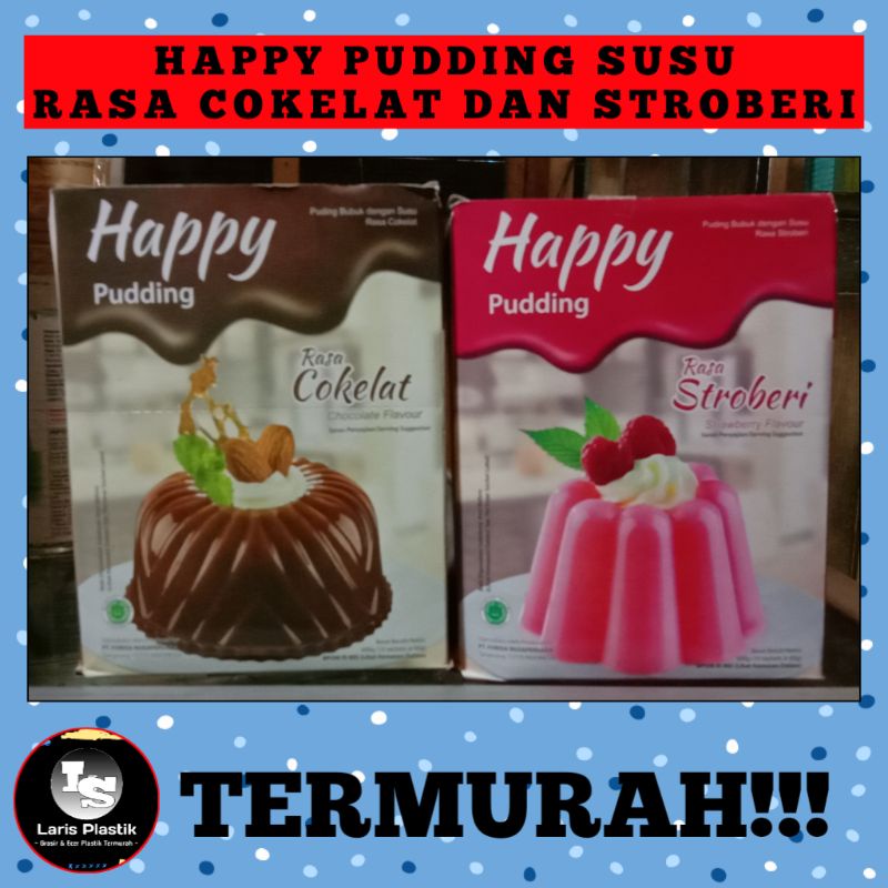 

LS HAPPY PUDDING / PUDDING BUBUK DENGAN SUSU RASA COKELAT DAN STROBERI KEMASAN 60 GRAM TERMURAH