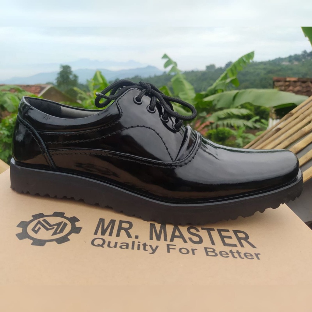 SEPATU PDH KULIT SAPI ASLI MR MASTER SEPATU PDH DINAS KANTOR TNI POLRI SECURITY SATPAM