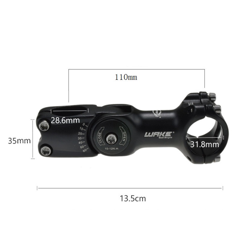 90mm/110mm OS 31.8mm Wake A820 Stem Sepeda MTB Rise Adjustable 0-60 Derajat