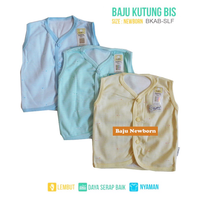 Baju Bayi Kutung Bis Salur Merk Fluffy (ISI 3 pcs) BKAB SLF