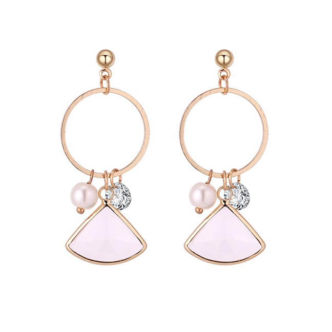 LRC Anting Tusuk Fashion Geometric Shape Decorated Earrings