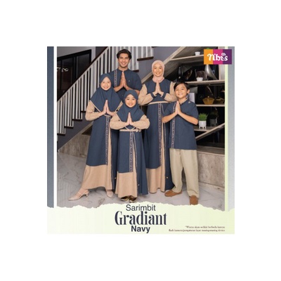 COUPLE NIBRAS | SARIMBIT GRADIANT NAVY KELUARGA BUSUI