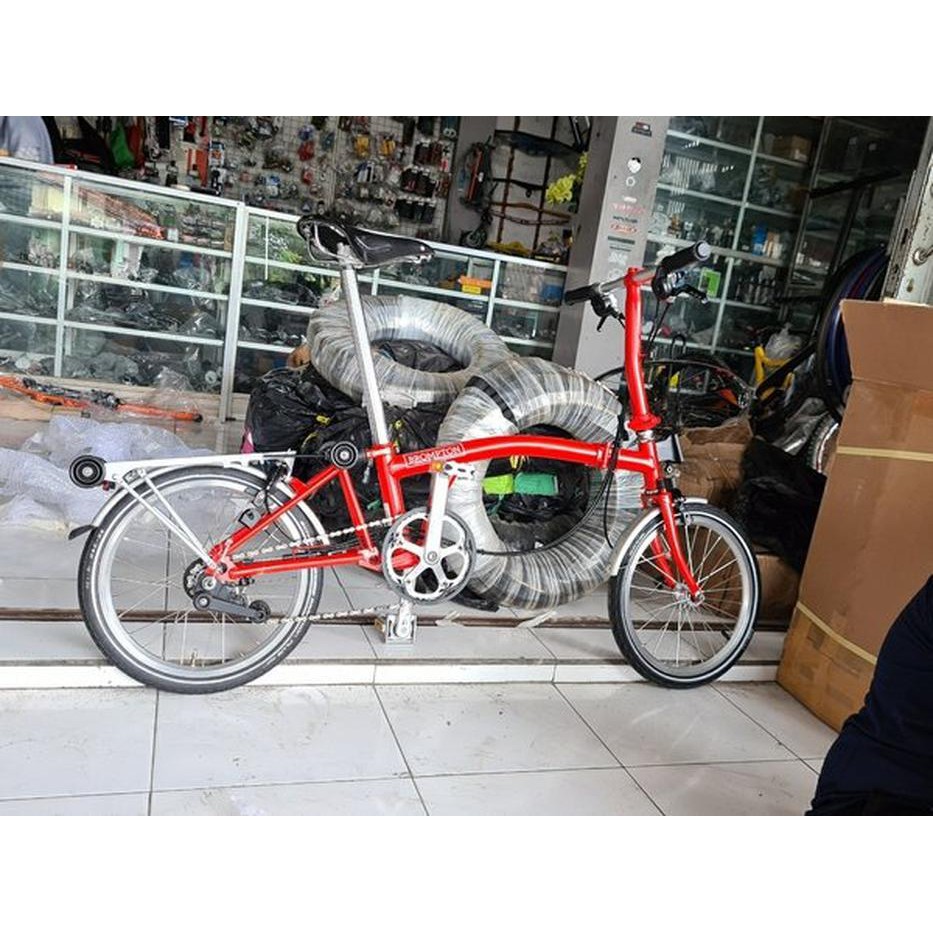 SECOND ISTIMEWA BROMPTON  M6R ORANGE SEPEDA  LIPAT SELI 