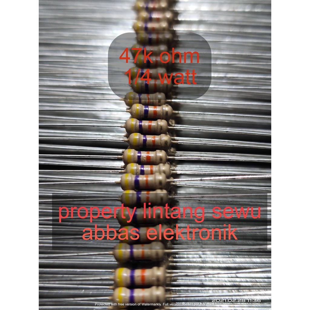 10PCS resistor 47k ohm 47 kilo ohm 47000 ohm 0.25 watt