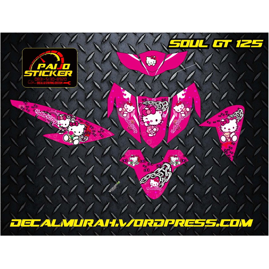 decal ALL NEW MIO SOUL GT 125  hello kitty ful decal full wraping full body sticker keren termurah