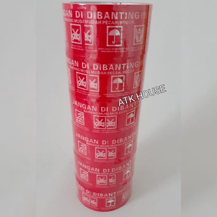 

PEREKAT-PENGIKAT- LAKBAN FRAGILE MERAH 48MM*50M/LAKBAN JANGAN DIBANTING PECAH BELAH STAR -PENGIKAT-