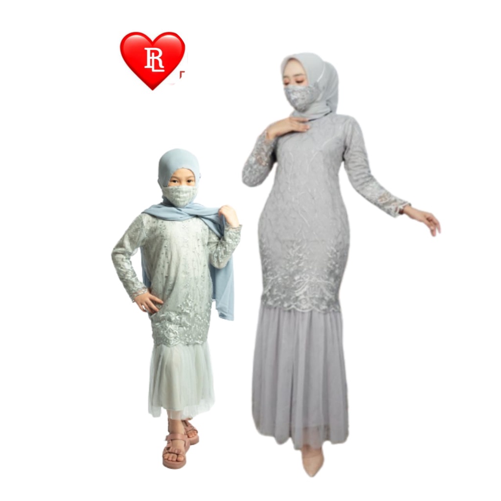 ( TERMURAH ) GAMIS COUPLE BRUKAT MUTIARA IBU DAN ANAK TERBARU / GAMIS COUPLE PESTA / GAMIS COUPLE KONDANGAN TERMURAH