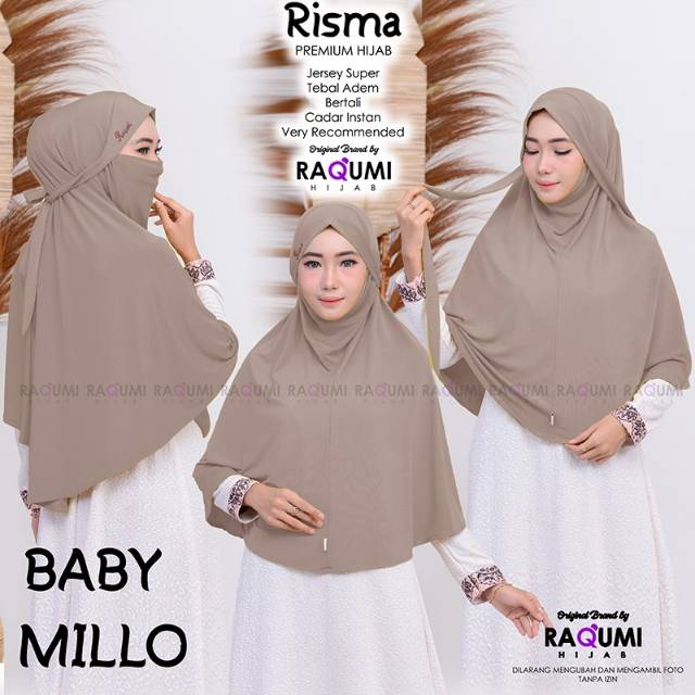 RISMA ORIGINAL RAQUMI HIJAB | RAQUMI MATARAM | Jilbab masker | Cadar Instan | Jilbab Cadar Baby Milo