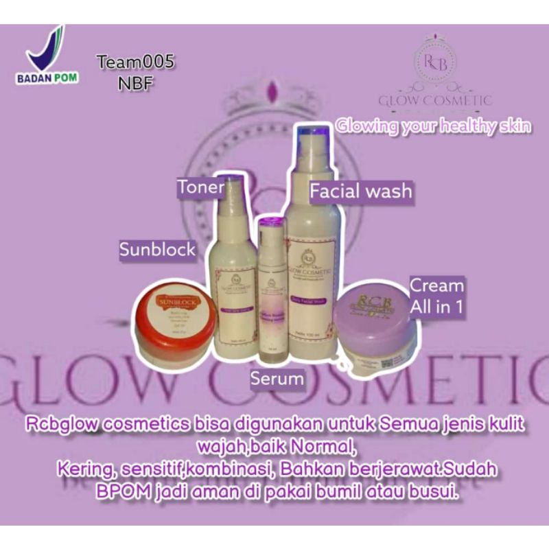 COD PAKET LENGKAP RCB GLOW COSMETIC BPOM STEP 1/ PERAWATAN RCB GLOW COSMETIC BPOM