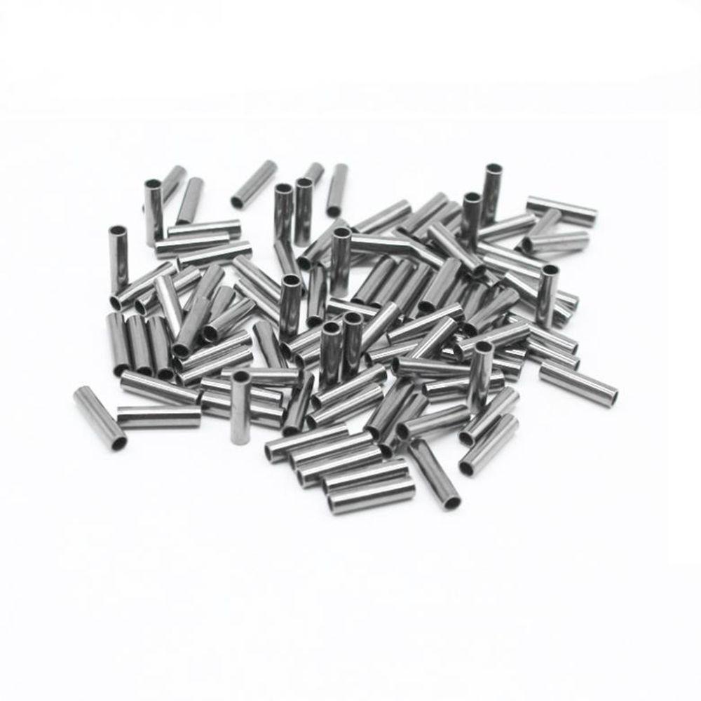 Lanfy Pipa Kawat Pancing 100pcs Konektor Lengan Crimp Tembaga Stainless Steel
