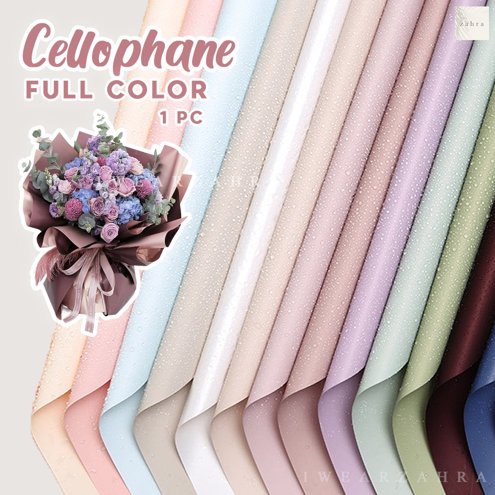 FLOWER WRAP CELLOPHANE FULL COLOR POLOS  - Kertas Buket Bunga Wrapping Paper Bungkus Kado Bouquet Kebutuhan Florist Gift Wrap Graudation Wisuda Craft Hampers Kerajinan Tangan Dekorasi Rumah