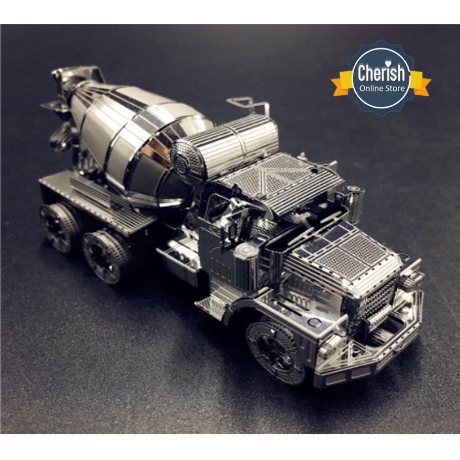 Puzzle 3D Metal Miniatur MIXER TRUCK Replika Mobil Konstruksi MB-076