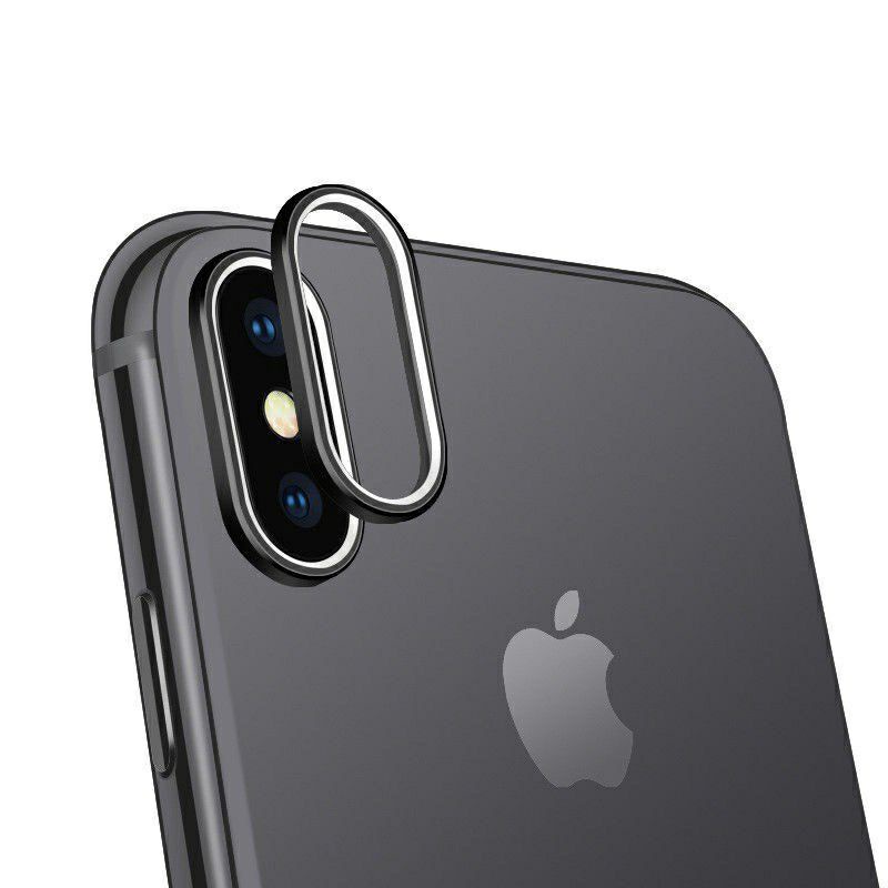 Ring Camera iPhone X Xs / Xs Max Bumper Kamera Metal Bumper Case + Lensa Anti Gores Screen Guard Protector Pelindung Ring Camera