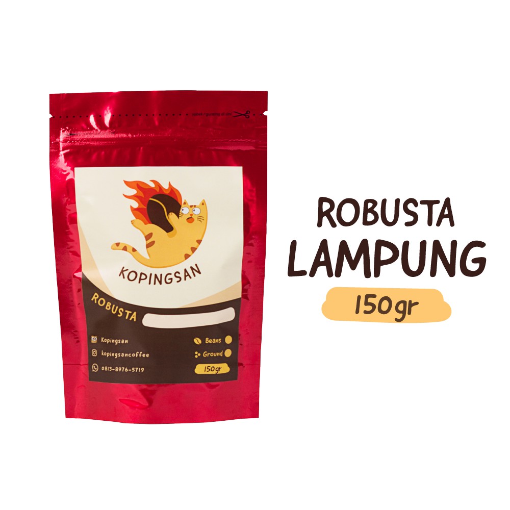 

KOPI ROBUSTA LAMPUNG 150g - KOPINGSAN - FRESHLY ROASTED - Biji Kopi
