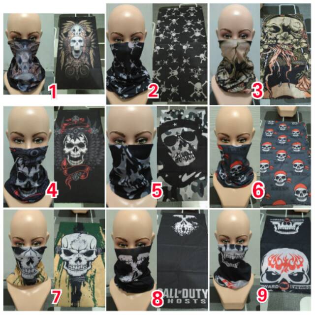 buff tengkorak/ buff multifungsi/ masker mulut/ masker motor