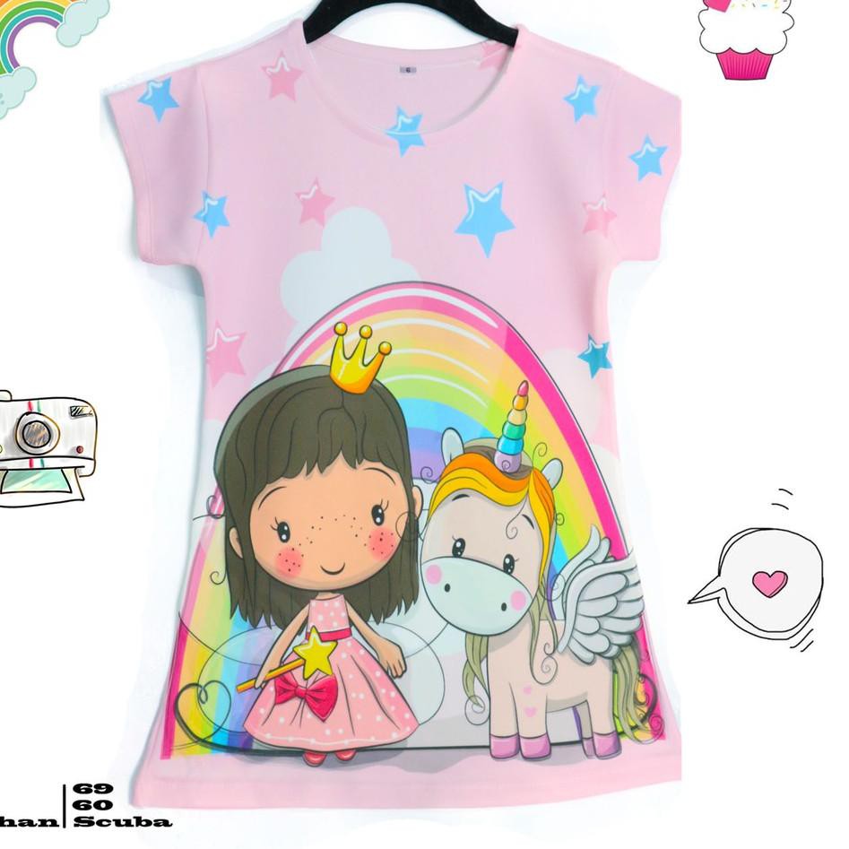 Zdw 352 Dress Anak Lucu Princess Dan Unicorn