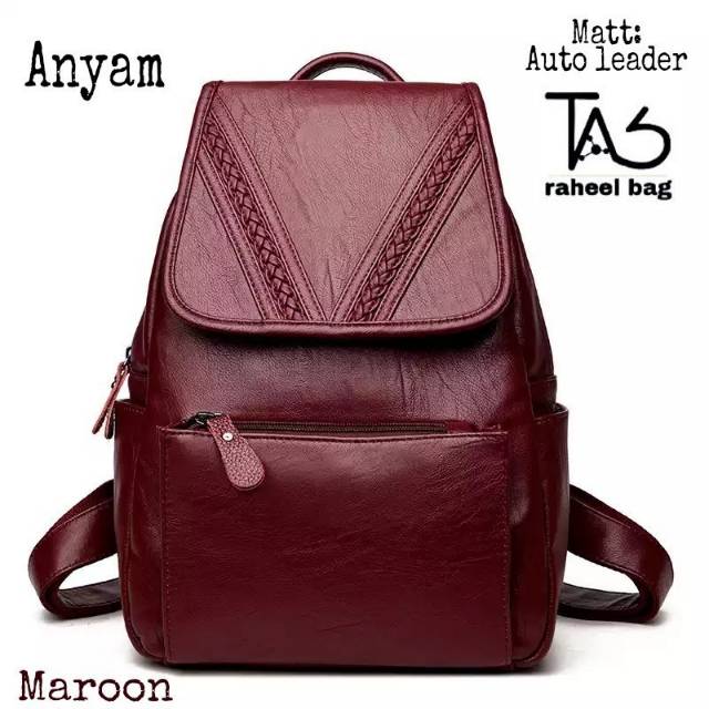 RANSEL SELEMPANG HANDBAG SHOULDER BAG PUNGGUNG BAGPACK WANITA IMPORT  Tas ransel anyam v raheel bag