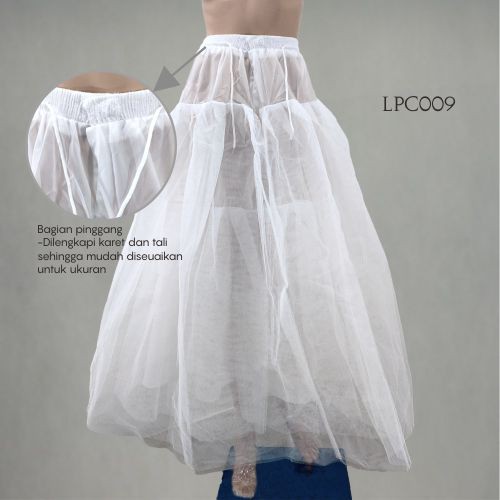 [BISA COD] PETTICOAT LOLITA PENGEMBANG ROK GAUN PESTA 4 LAYER PUTIH LPC009