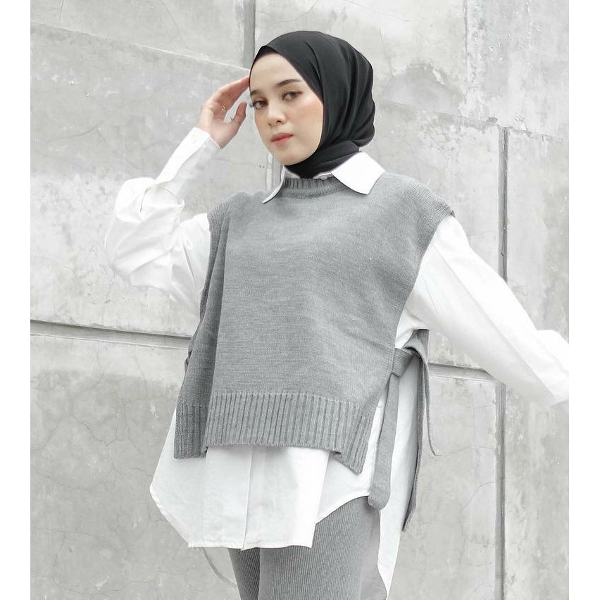 rompi vest knit rajut tali wanita outer korea rajut oversize premium korean style kekinian