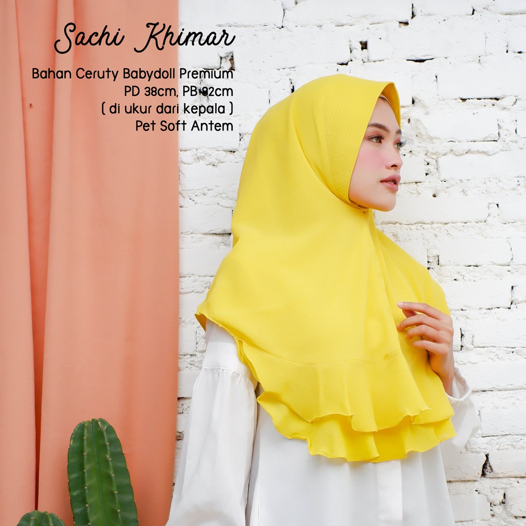 Sachi Khimar | Hijab Instan Mini Rempel 2 Layer Bahan Ceruty Babydoll - Murah Grosir - BISA COD