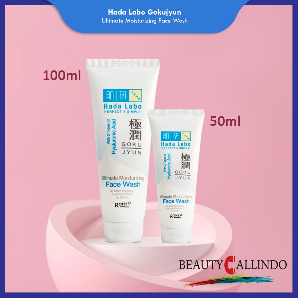 Hada Labo Gokujyun Ultimate Moisturizing Face Wash 50gram /100gram Pembersih Wajah