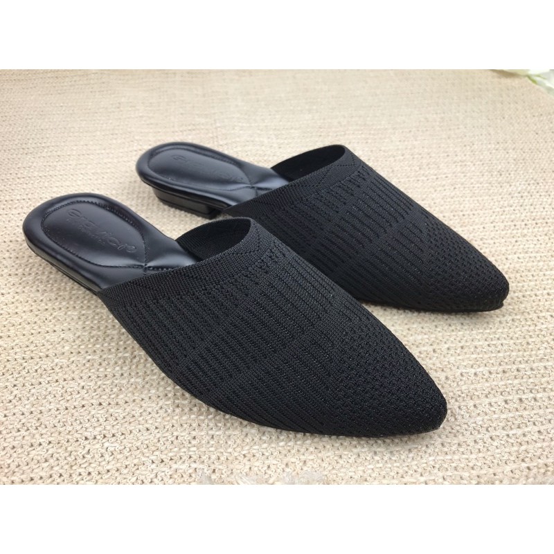 GRAVICI - Sepatu Slip On Mules Wanita Bahan Rajut Import JA 69