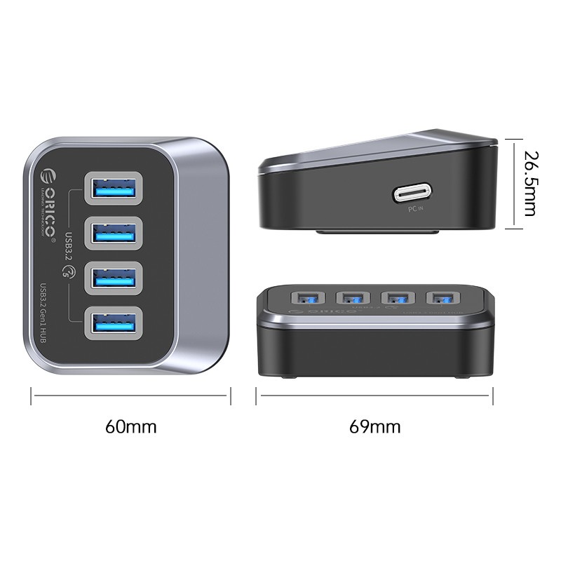 ORICO 4 Port USB3.2 Hub Type C to C USB A 5Gbps 0,5M