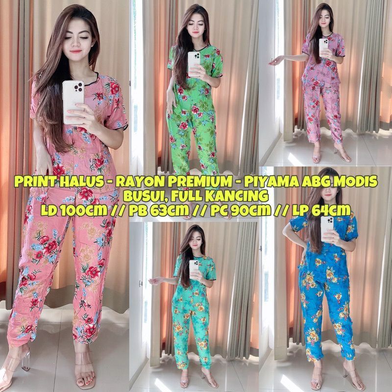 One set Batik Rayon ,Piyama Rayon ,Setelan Wanita Rayon Super-Random scp abg