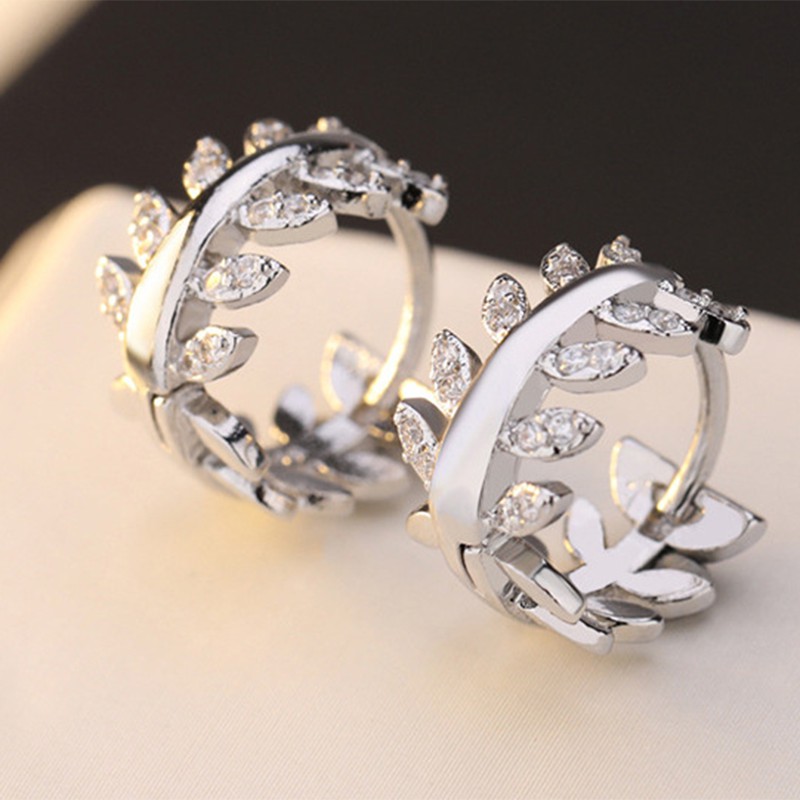 925 anting perak sterling anting-anting wanita dengan perhiasan fashion berlian-J
