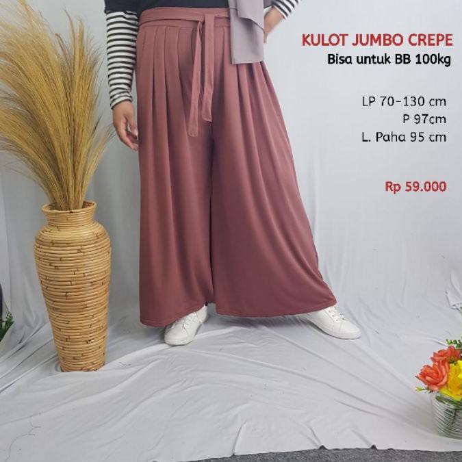✸ CELANA KULOT JUMBO BIG SIZE WANITA PINGGANG KARET HAMIL KEKINIAN LP 130 CM XXXL SAMPAI BB 100 KG ♤