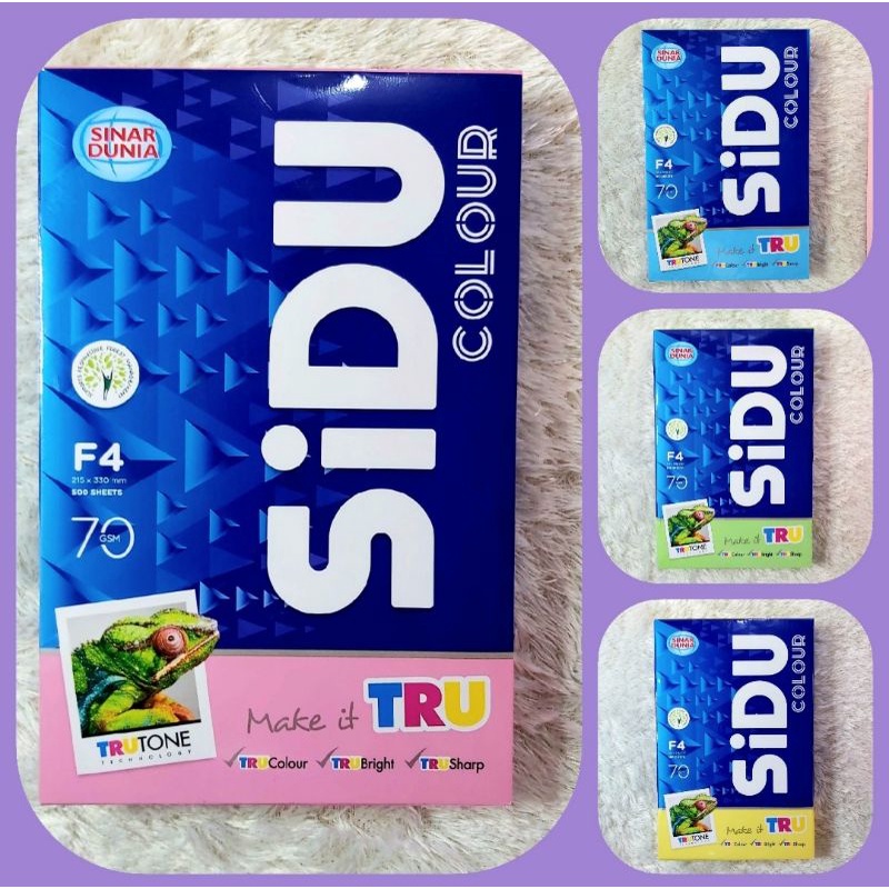 

(50lbr)HVS Warna F4 70gr Sidu Merah Muda, Biru Muda, Hijau Muda, Kuning Muda