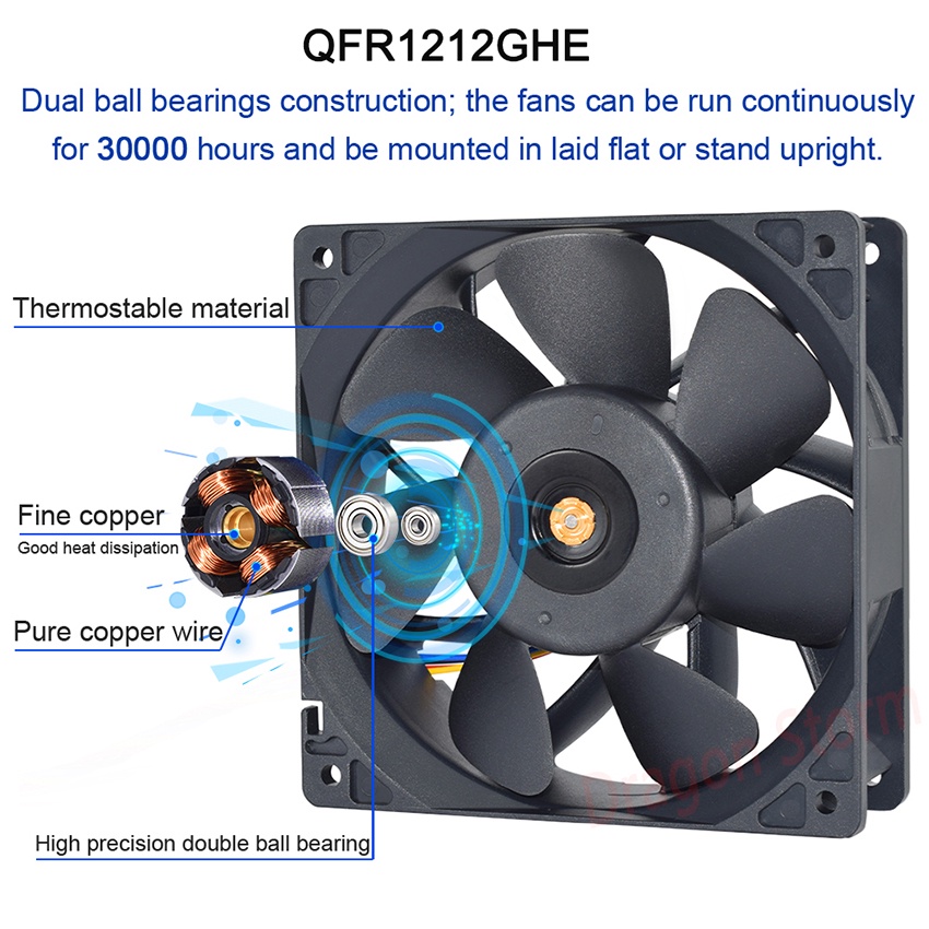 Kipas Fan Dc 12Cm Delta Brushless 6000Rpm 12V 4 Wire Cooling Fan For Kipas Mining Rig / Delta