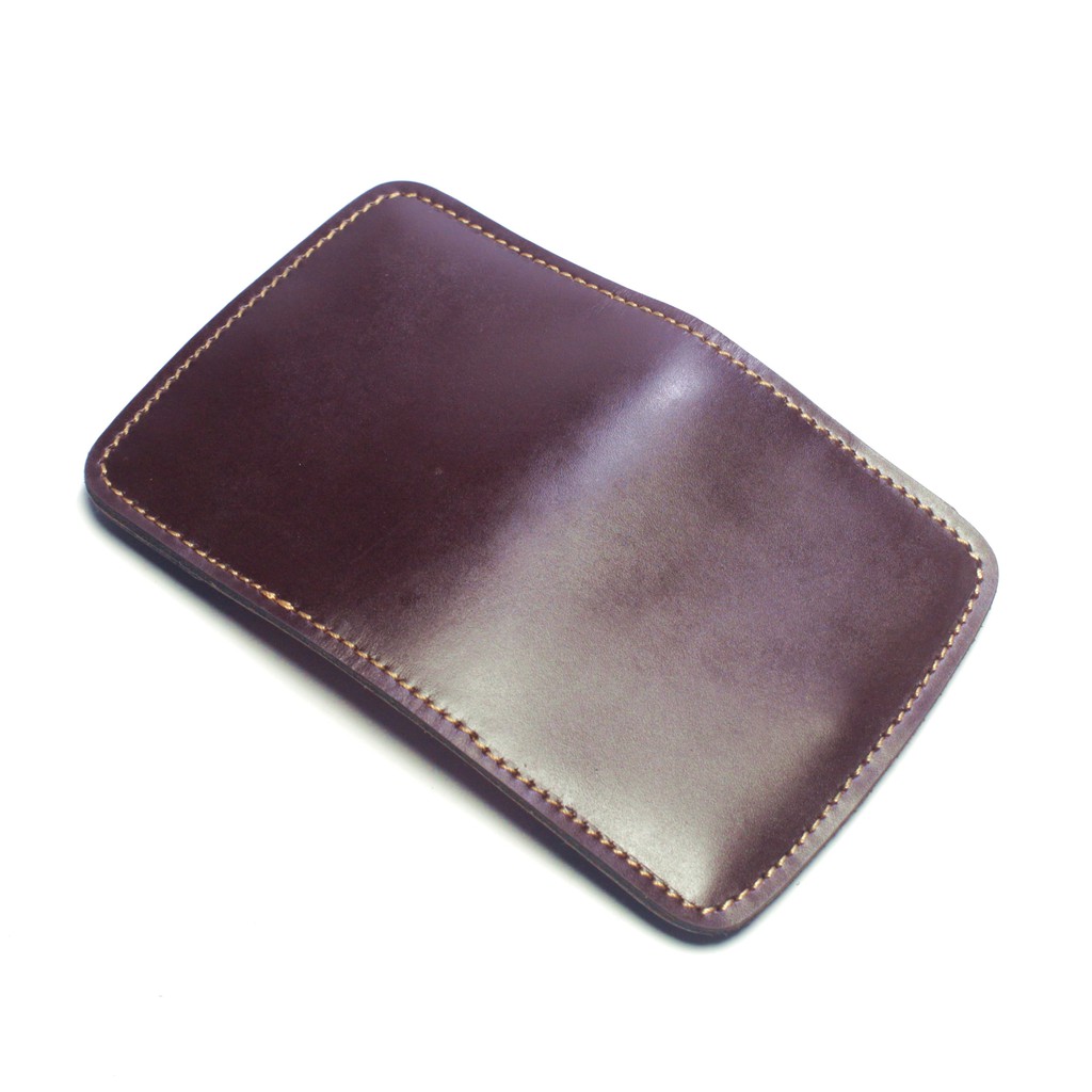 dompet kartu kulit asli model dua warna card wallet kancing - PHWL938