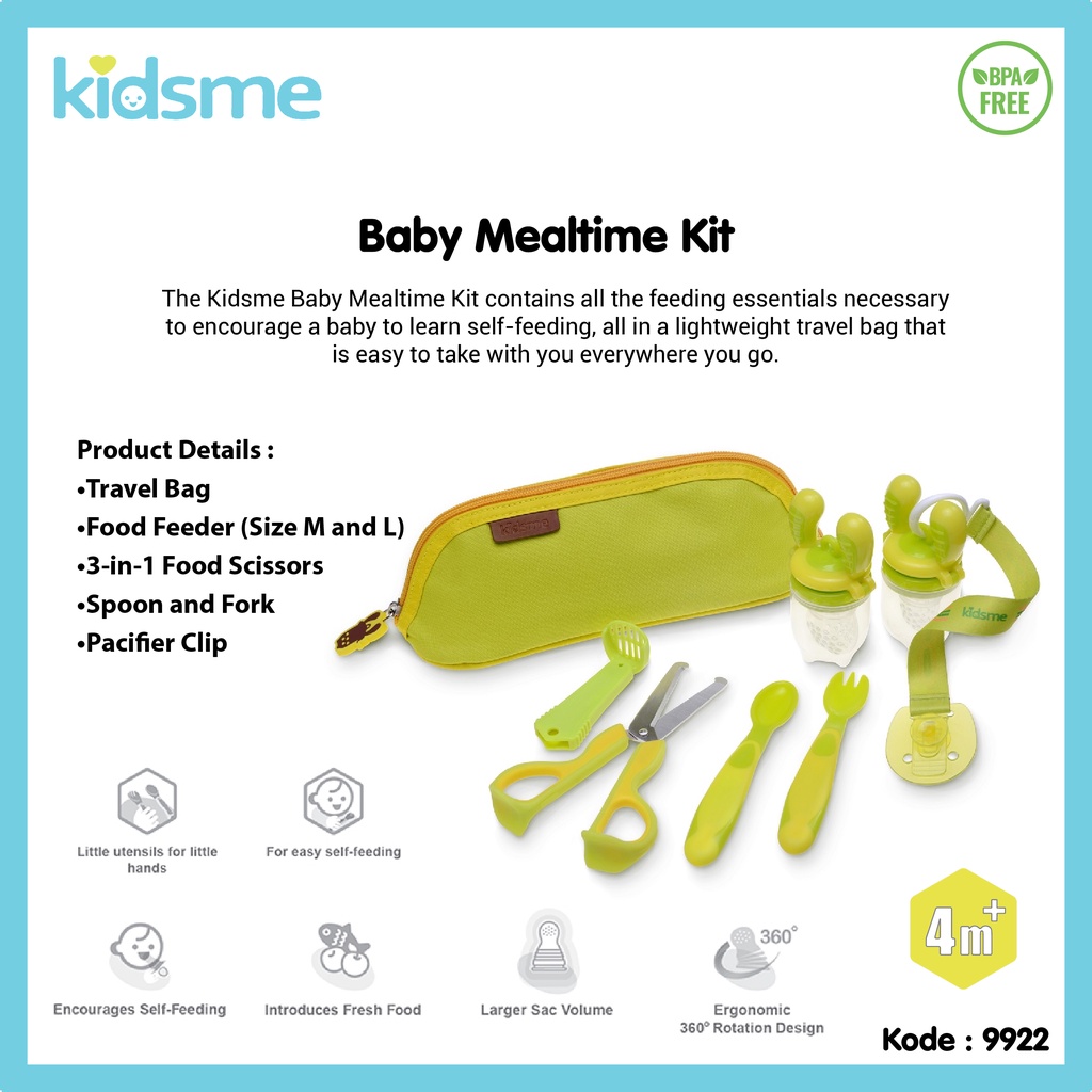 KIDSME Baby Mealtime Set Fresh Food Feeder Food Scissors Perlengkapan MPASI Bayi saat Travelling