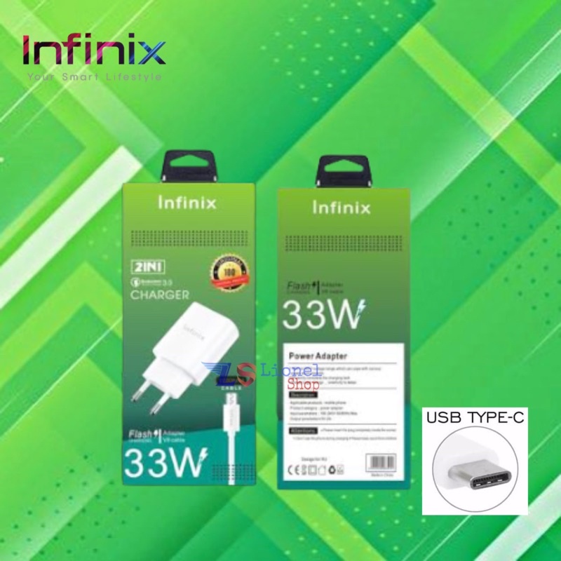 Charger Infinix Qualcom 33watt Type C Fast Charging Infinix Note 8 Note 11 pro Hot 11s Nfc