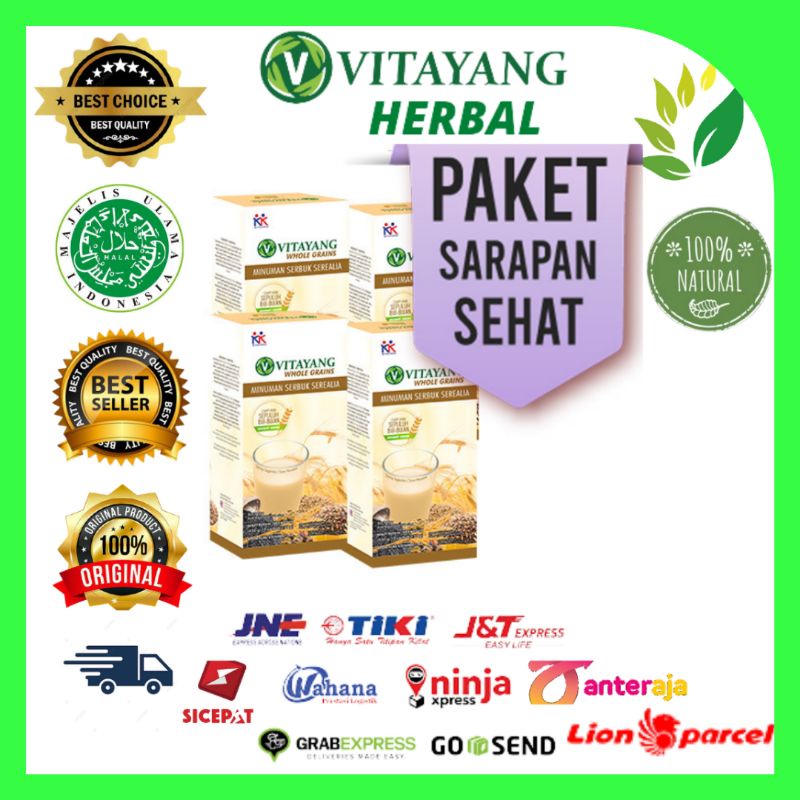 

PROMO PAKET HEMAT SARAPAN SEHAT 4 BOX 60 SACHET Vitayang Whole Grains Menu Sarapan sehat