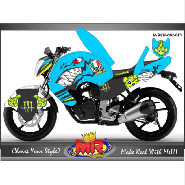 Decal Premium Byson karbu old lama shark biru laut Stiker Sticker full body terlaris 02 spec A