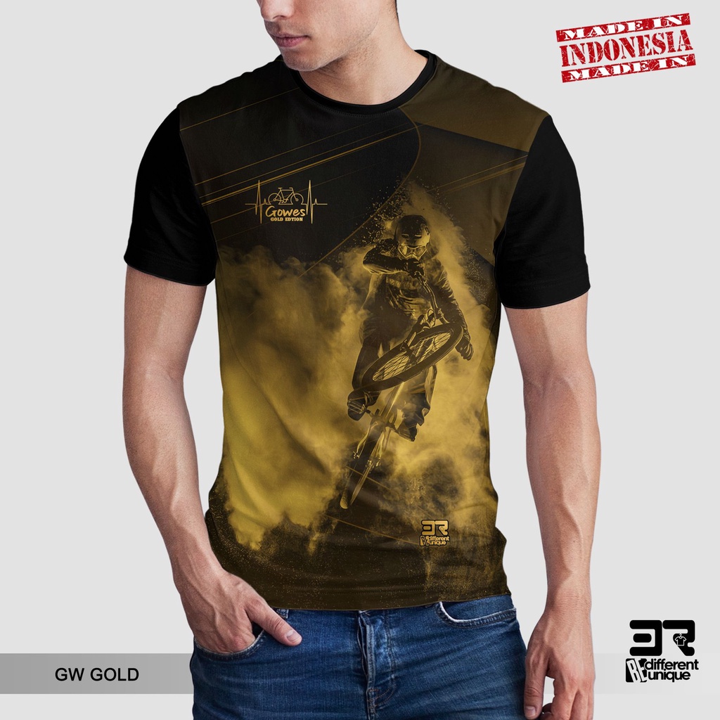 [ COD ] KAOS PRINTING GAMBAR SEPEDA GW GOLD - BAJU DISTRO ORIGINAL MOTIF HOBI HOBBY OLAHRAGA OLAH RA