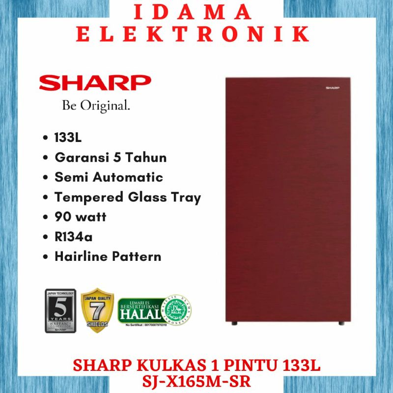 SHARP Kulkas 1 Pintu [133 L] SJ-X165M-SR