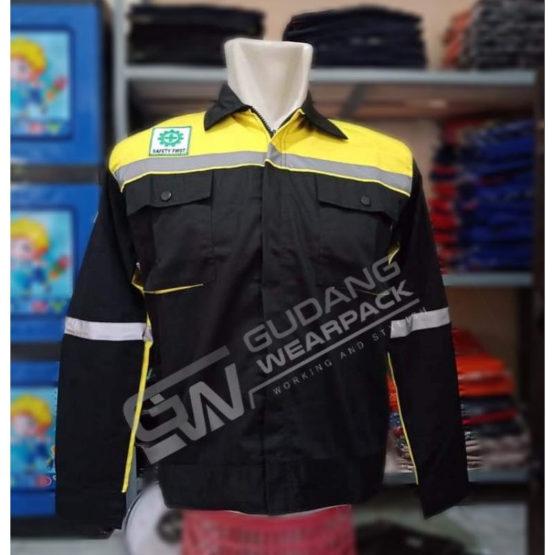 Gudang Wearpack - Baju Kerja Seragam Proyek Warna Hitam Kuning