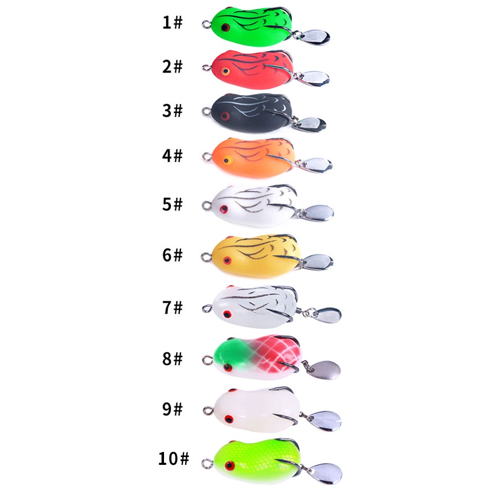 Hengjia 1Pcs New Sequin Frog Luminous Umpan Pancing Soft Fishing lure Bentuk Katak Mini 8g / 14g Double Hook Ikan Bass Bait