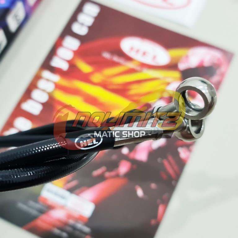 Selang Rem Brake Line HEL Infinit Hitam 95cm Aerox 155 Vario Lexi Beat