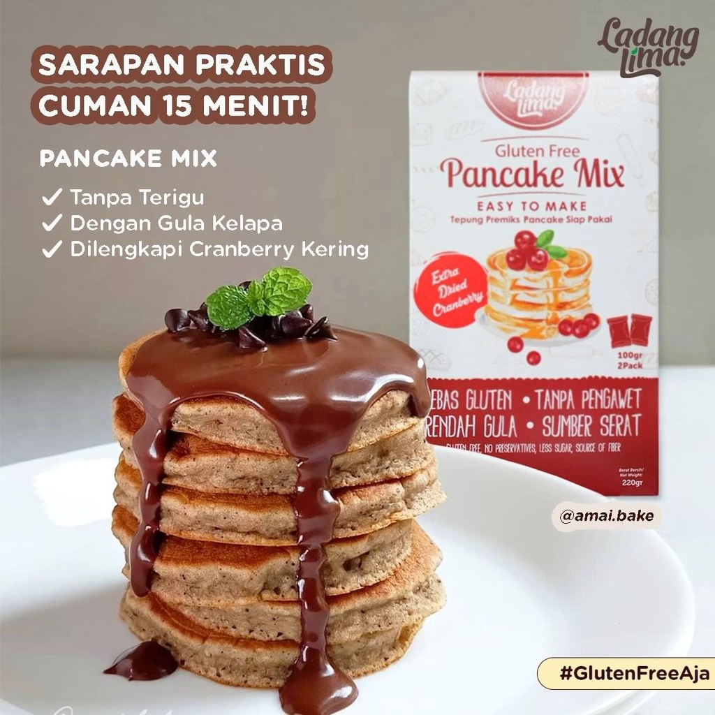 LADANG LIMA Pancake Mix With Extra Cranberry 220 g Halal