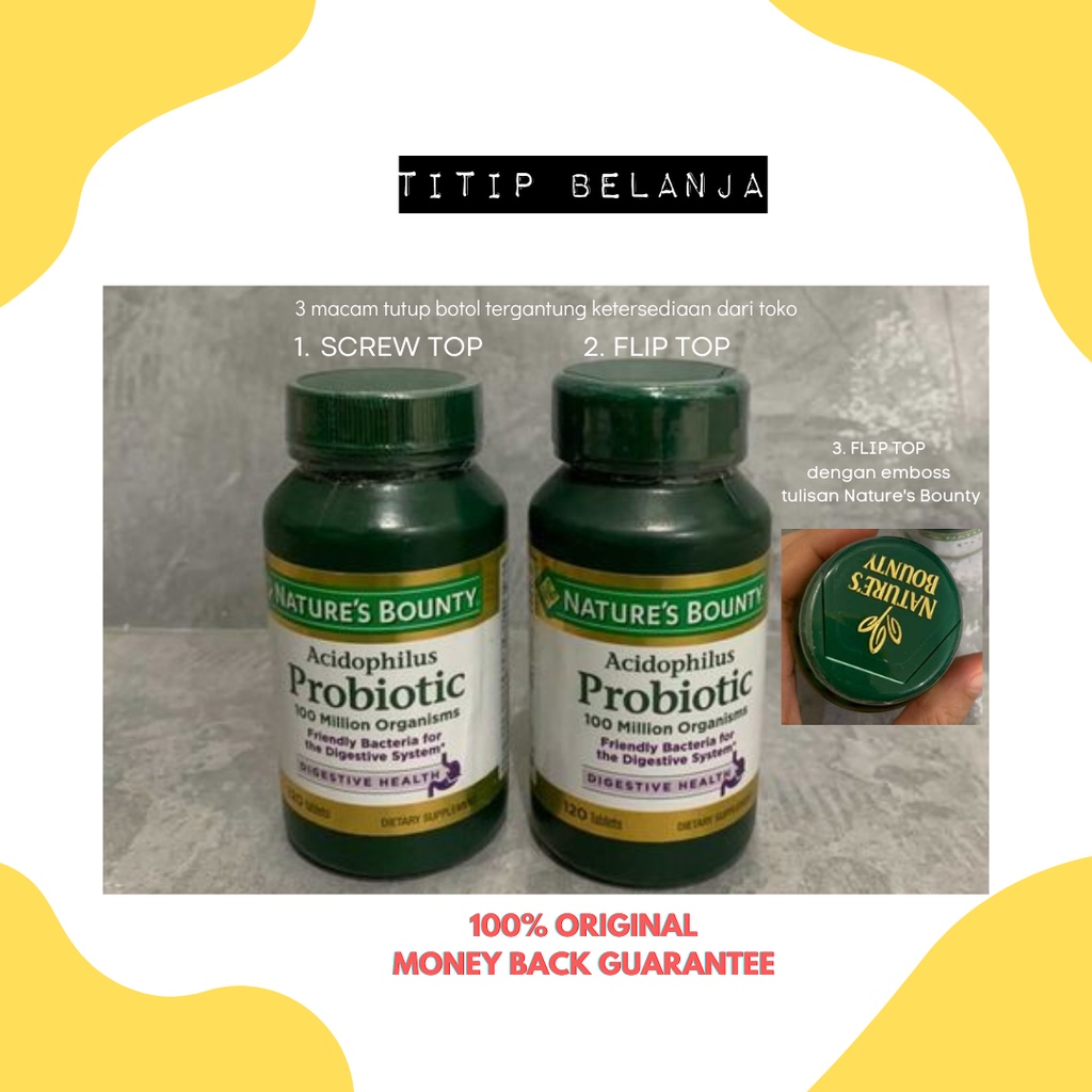 Nature Natures Nature's Bounty probiotik, Acidophilus Probiotic Probiotik Pencernaan Bakteri Usus